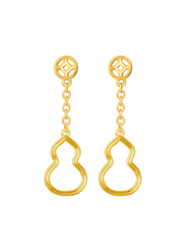 Sony_32472_e1289fd7-748c-411a-ae1a-bcd07520dcdd TOMEI Dainty Dangling Gourd Earrings, Yellow Gold 916
