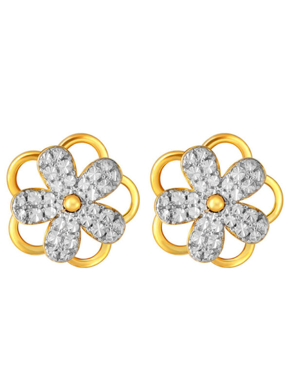 Sony_32509_f6951905-83e6-4d35-b167-d5c20b03dd2a TOMEI Diamond Cut Collection Spinning Flower Earrings, Yellow Gold 916