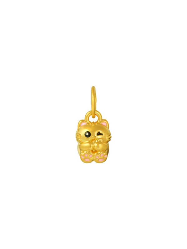Sony_44330 TOMEI Pink Ear Cat Charm, Yellow Gold 999 (5D)