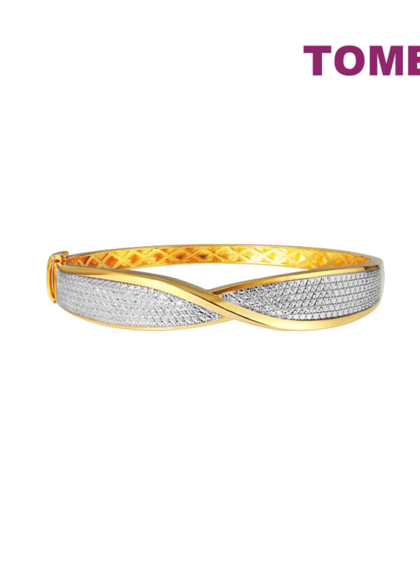 Sony_4512 TOMEI Diamond Cut Collection Criss-Cross Bangle, Yellow Gold 916