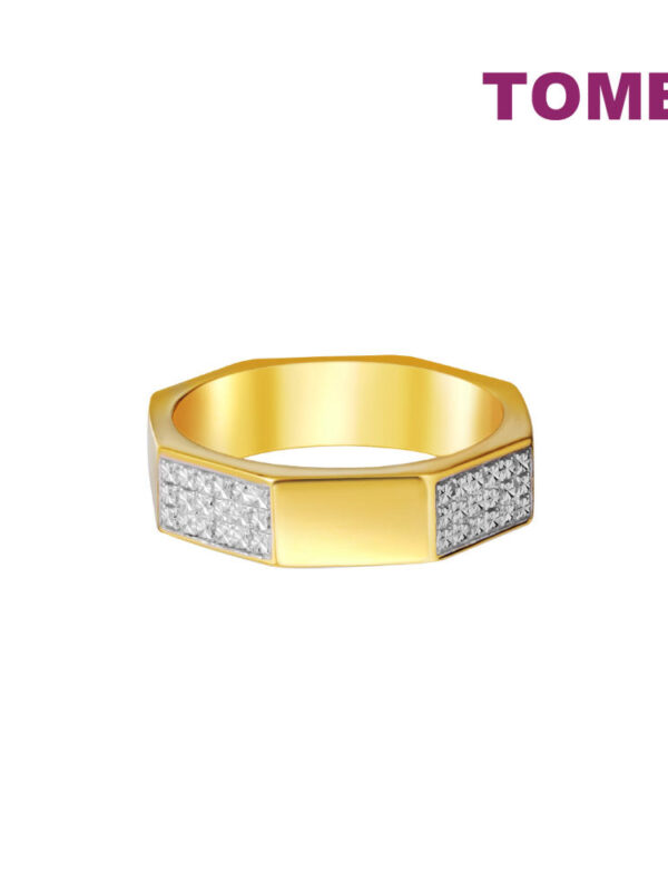 Sony_47854 TOMEI Diamond Cut Collection Octagon Ring, Yellow Gold 916