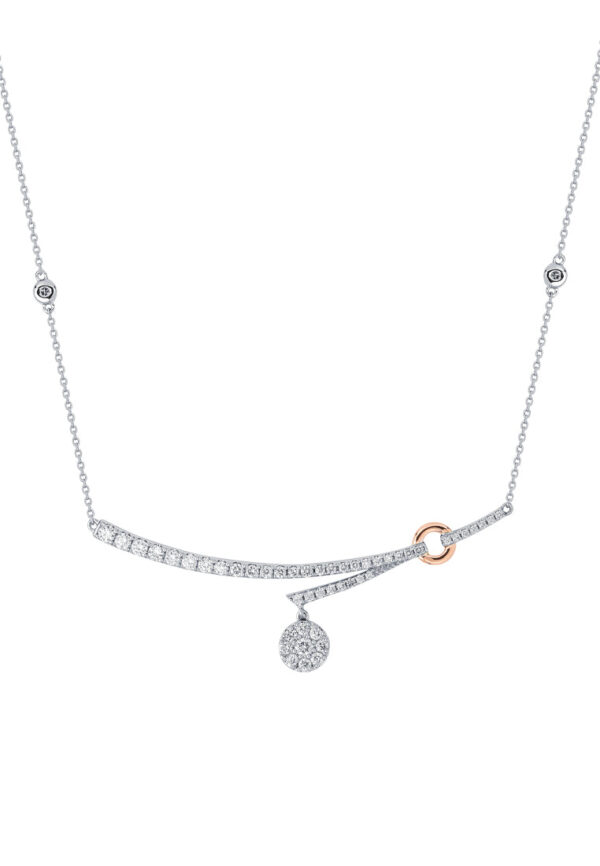 Tomei_0001_Sony_48635_B1221WR.psd_98116029-e955-4b72-8ed8-da05221d80ab TOMEI Diamond Necklace, White+Rose Gold 750