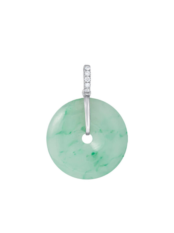 Tomei_0001s_0001_Sony_50955P6170-1.psd_4f9cedfc-0b4b-4a55-bd09-bd7066a28e96 TOMEI Circle Of Compleness Jade Pendant, White/Yellow Gold 750