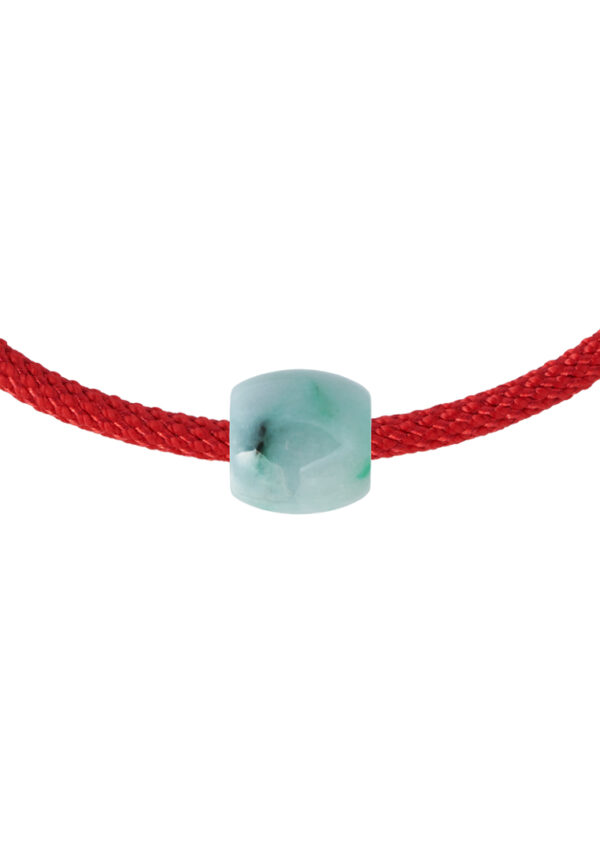 Tomei_0004_LULU TONG+cuff_1.psd TOMEI Palace Grace Lu Lu Tong Charm with Red Rope Bracelet, Natural Jade