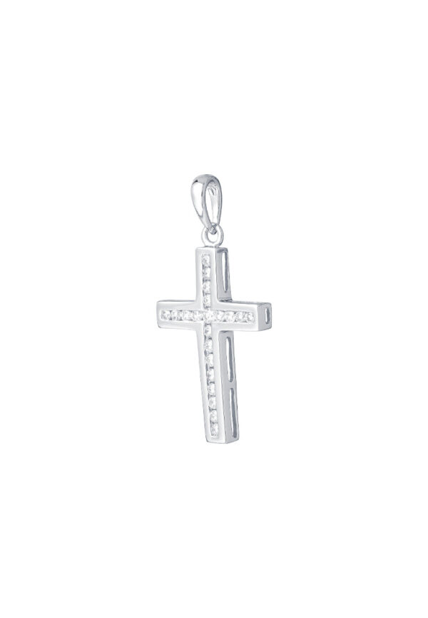 Tomei_0013_Sony_48597_P3154.psd TOMEI Cross Diamond Pendant, White Gold 750