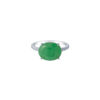 TOMEI Elliptical Jade Ring, White Gold 750
