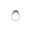 TOMEI Elliptical Jade Ring, White Gold 750