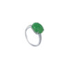 TOMEI Elliptical Jade Ring, White Gold 750