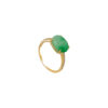 TOMEI Elliptical Jade Ring, White Gold 750