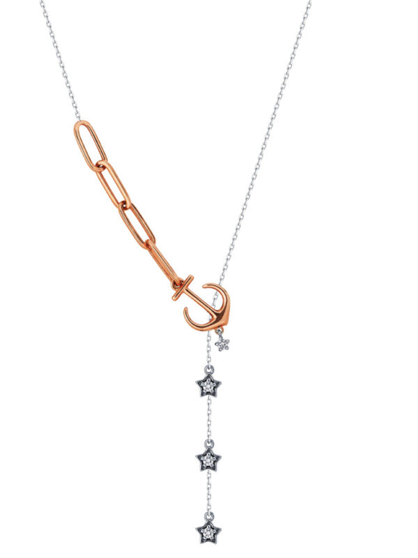 Tomei_0039_B1177WR_1.psd TOMEI Noel Artistry Collection Diamond Necklace, White+Rose Gold 585