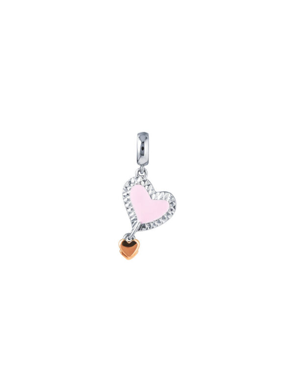 Tomei_0042_Sony_29694.psd TOMEI Pinkish Heart Charm, White+Rose Gold 585