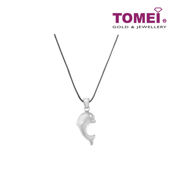 TOMEI Delicately Dainty Dolphin Bijou Pendant, White Gold 750