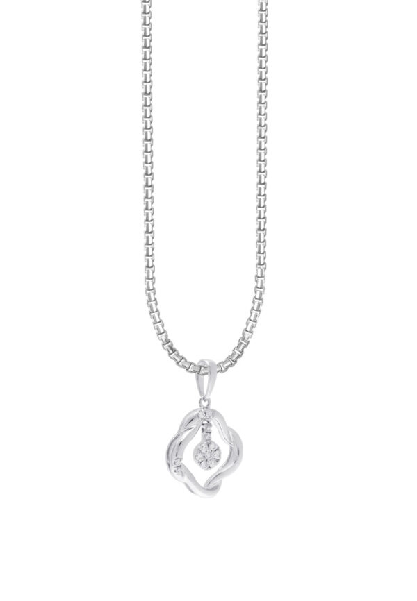 TOMEI Diamond Pendant Set, White Gold 585