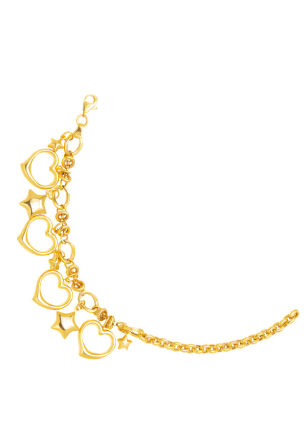 VXXHOB12834-1C-18.5CM-14.30G-1 TOMEI Lusso Italia Love Bracelet, Yellow Gold 916