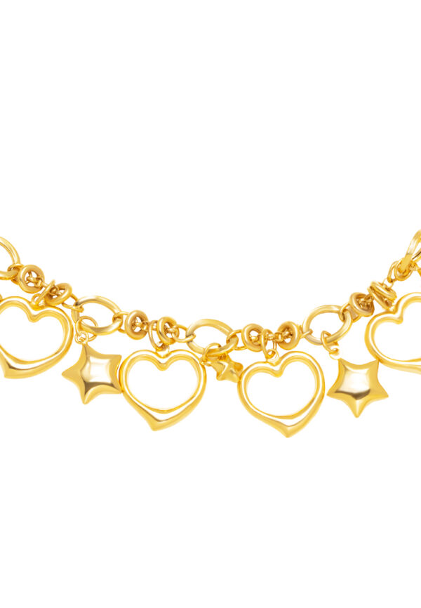 VXXHOB12834-1C-18.5CM-14.30G-2 TOMEI Lusso Italia Love Bracelet, Yellow Gold 916