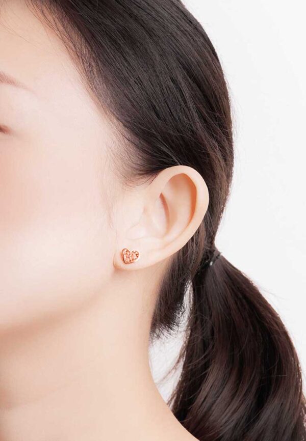 TOMEI Rouge Collection, Fall in Love Earrings, Rose Gold 750