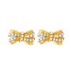 TOMEI Diamond Cut Collection Ribbon Stud Earrings, Yellow Gold 916