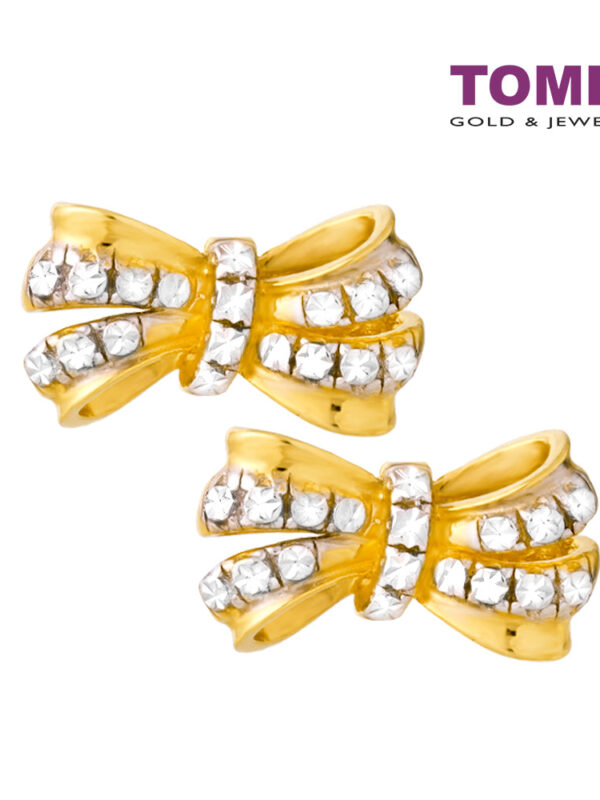 editing1000x1000_0007s_0000_Layer31 TOMEI Diamond Cut Collection Ribbon Stud Earrings, Yellow Gold 916