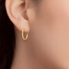 TOMEI Lusso Italia Textured Oval Hoop Earrings, Yellow Gold 916