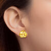 TOMEI Lusso Italia Ribbed Knotted Earrings, Yellow Gold 916