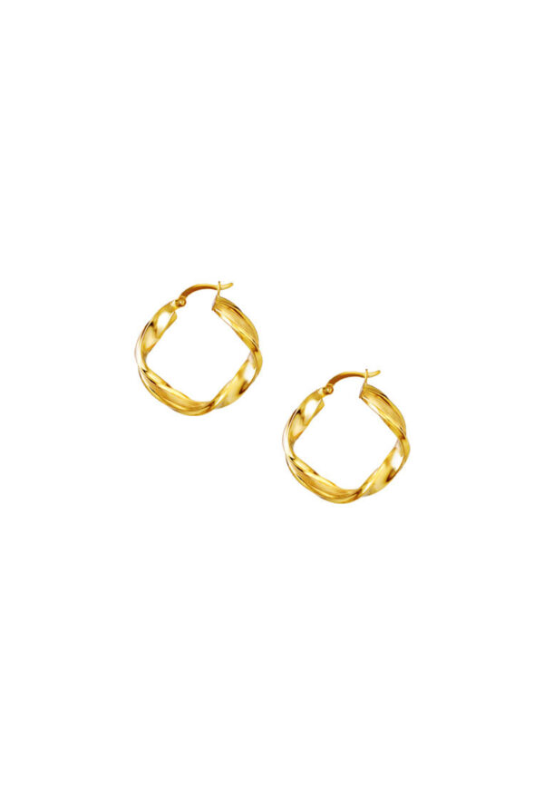 TOMEI Lusso Italia Twisted Hoop Earrings, Yellow Gold 916