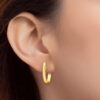 TOMEI Lusso Italia Glittering Long Hoop Earrings, Yellow Gold 916
