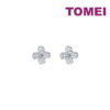 TOMEI Clover Earrings, White Gold 585
