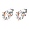 TOMEI Noble Unity Earrings, White+Rose Gold 585