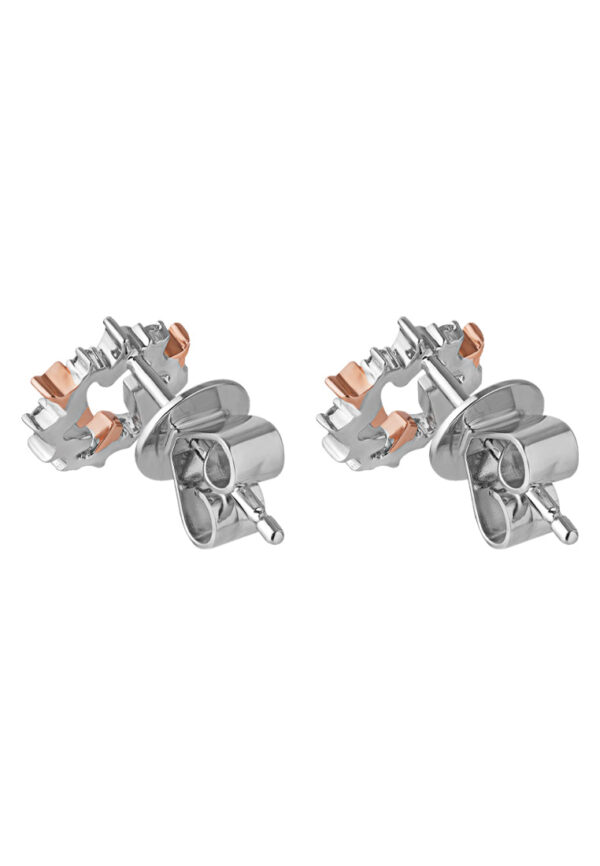 TOMEI Noble Unity Earrings, White+Rose Gold 585