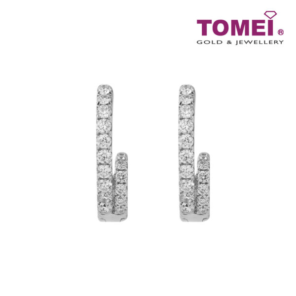TOMEI Dual Passion Diamond Earrings, White Gold 375
