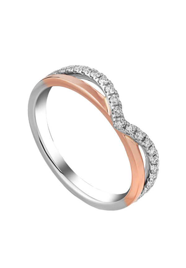 TOMEI Beyond Brilliance Diamond Ring, White+Rose Gold 585