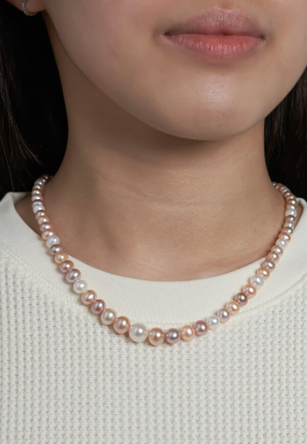 TOMEI Pearlfect Love Single Strand Necklace I Mixed Pink