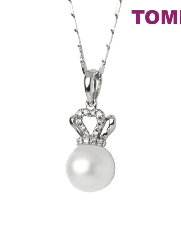 tomei_21 Irresistibly Luminous Pearl and Diamond Pendant Set | Tomei White Gold 375&585 (P3163V)
