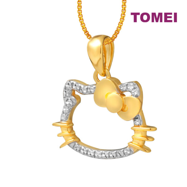 TOMEI I Sanrio Dual-Tone Hello Kitty Pendant, Yellow Gold 916