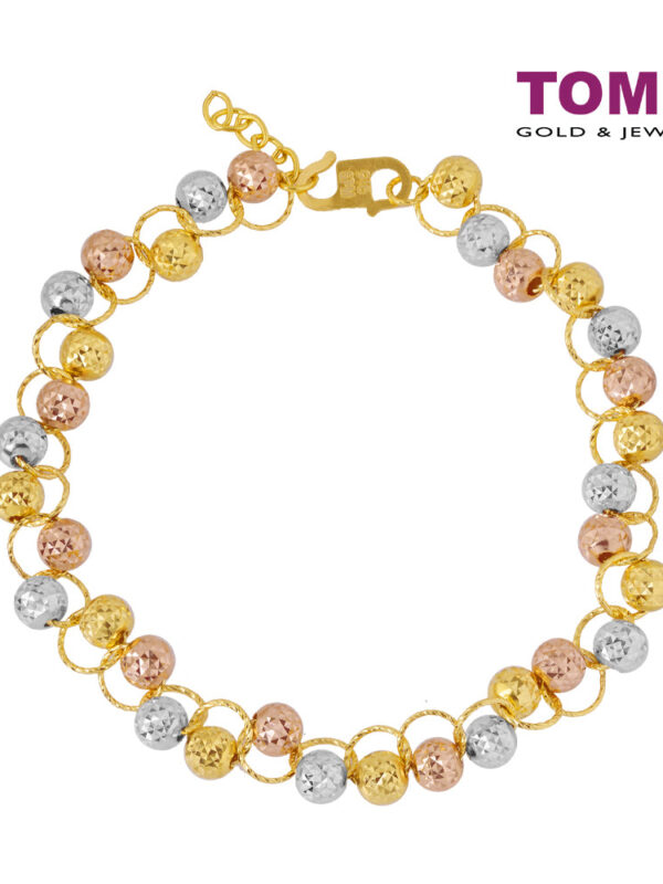 1000px_0007_BB1317-F-3C TOMEI Tri-Tone Entwined Beads Bracelet, Yellow Gold 916