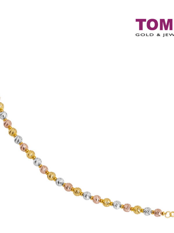 1000px_0017_BB897-B-3C TOMEI Tri-Tone Laser Balls Bracelet, Yellow Gold 916