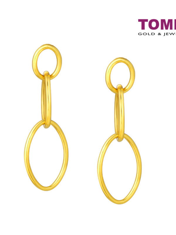 1000px_0020_X3TE14471-1C TOMEI Triple Oval Dangling Earrings, Yellow Gold 916