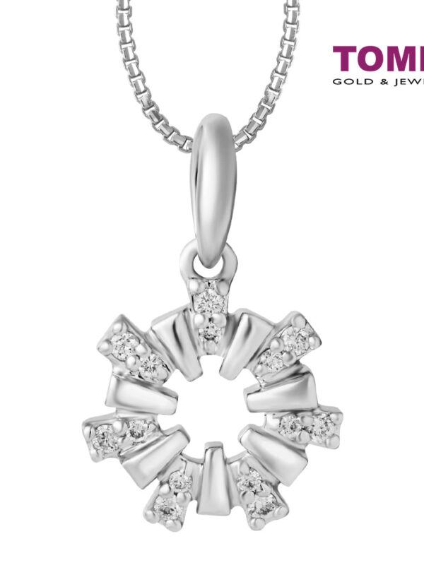 1000px_0024_D90086907 TOMEI Twinkly Trinkets Collection Diamond Pendant Set, White Gold 585