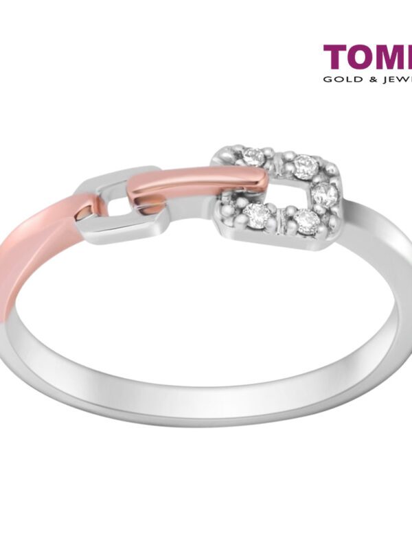 1000px_0049_D60069139 TOMEI Precious Trinity Collection Diamond Ring, White+Rose Gold 585