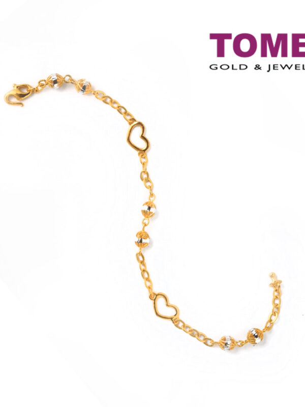 1000x1000px_9M0438365_1 TOMEI Wingding of Hearts in Jollity Bracelet, Yellow Gold 916