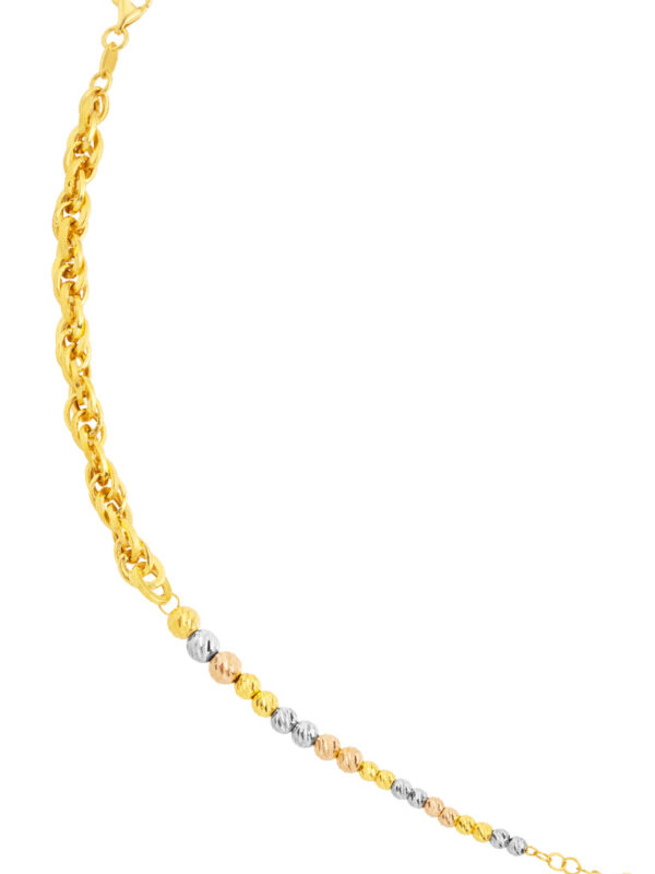 1100x762_19Sepcopy_00119_IM-BXE18193319-3C TOMEI Triple Tone Lusso Italia Beads and Twisted Chain Bracelet, Yellow Gold 916