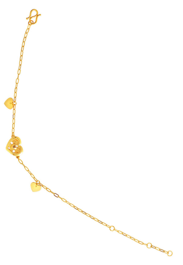 1100x762px_25Sept23_0024_XF-ZZCL-H-M TOMEI X XIFU Wofen-Hearted Bracelet, Yellow Gold 999