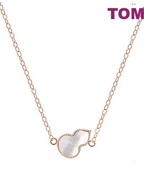 18 TOMEI Rouge Collection Nacre Simply Gourd Necklace, Rose Gold 750