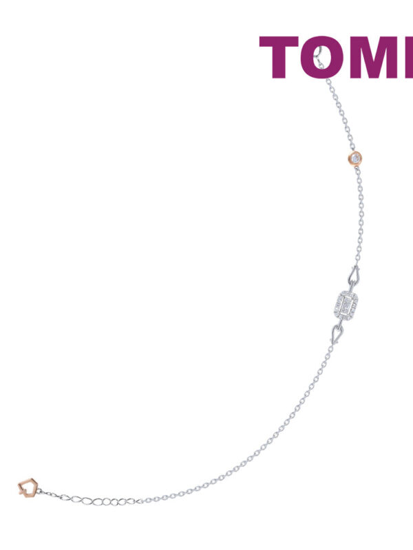 1tomei_0000_Layer1copy_6f8c7aee-2c57-4af7-ad9e-b6db218764ee TOMEI Radiant Glowing Dainty Bracelet, White+Rose Gold 585