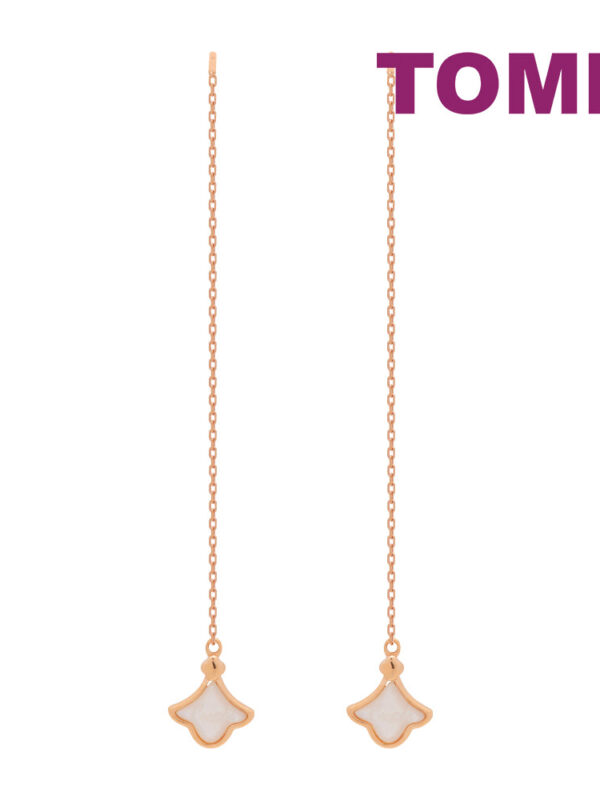 1tomei_0001s_0000_DSC06618.psd TOMEI Rouge Collection Elongated Style Leaf Earrings, Rose Gold 750