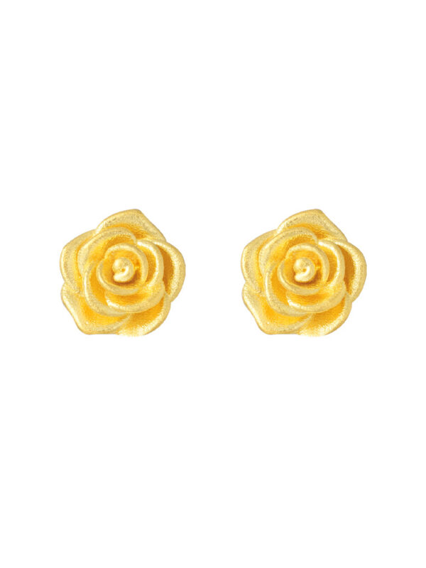 202408141554475d8323d1c3c9a0a67f29278560a86f59 TOMEI XIFU Rose Earrings, Yellow Gold 999
