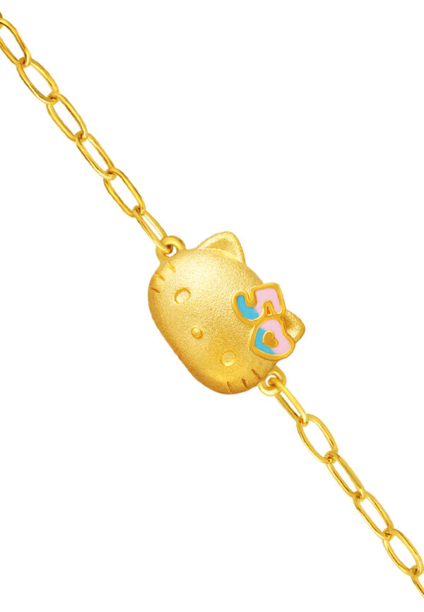 TOMEI I Sanrio Hello Kitty 50th Anniversary Bracelet, Yellow Gold 916