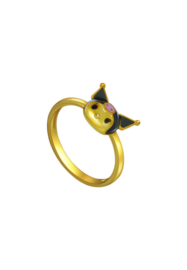 TOMEI I Sanrio Kuromi Ring, Yellow Gold 916