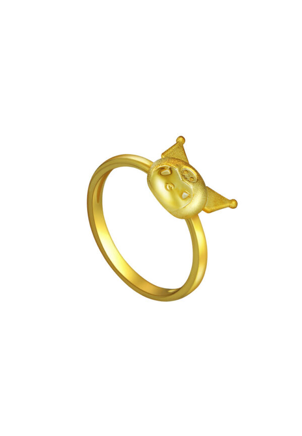 TOMEI I Sanrio Kuromi Head Ring, Yellow Gold 916