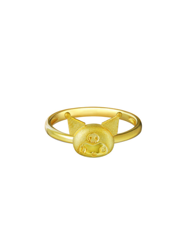 TOMEI I Sanrio Kuromi Head Ring, Yellow Gold 916